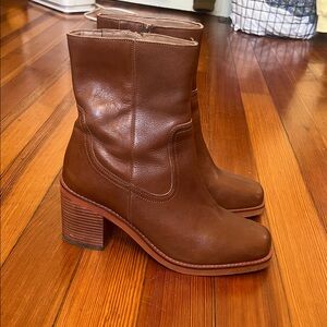 Brown Leather Ankle Boots